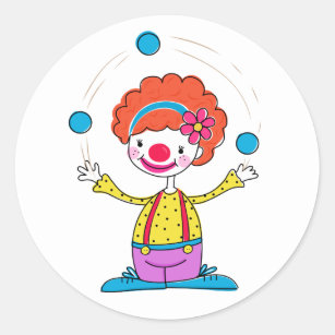 Clowns Juggling Labels Stickers Decals CRAFTS Teachers SCHOOLS Made In USA #D27 