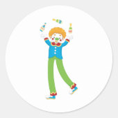 Juggling Clown Classic Round Sticker (Front)