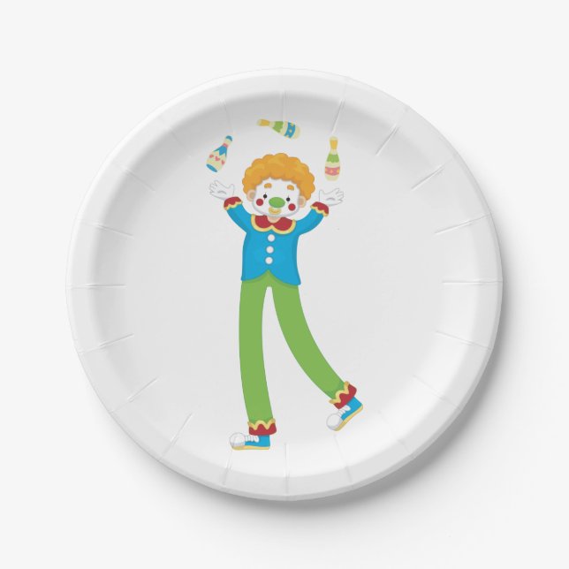 Juggling Clown Paper Plates (Front)