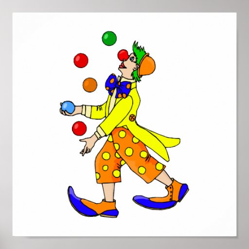 Juggling Clown Poster | Zazzle