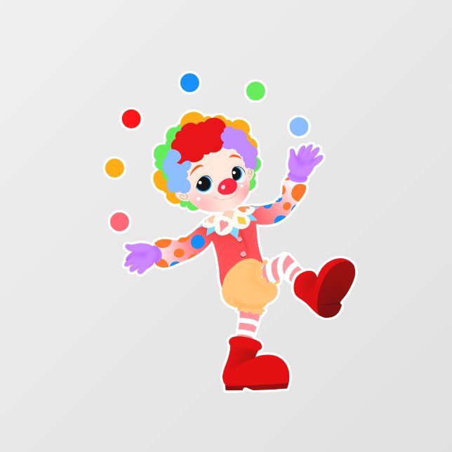 Juggling Clown Wall Decal (Front)