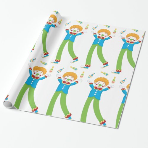 Juggling Clown Wrapping Paper