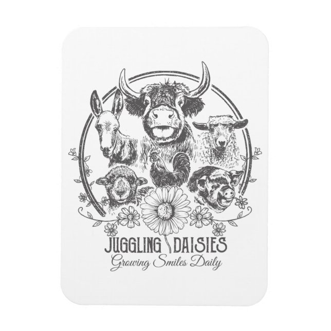 Juggling Daisies Farm Family Maganet Magnet (Vertical)