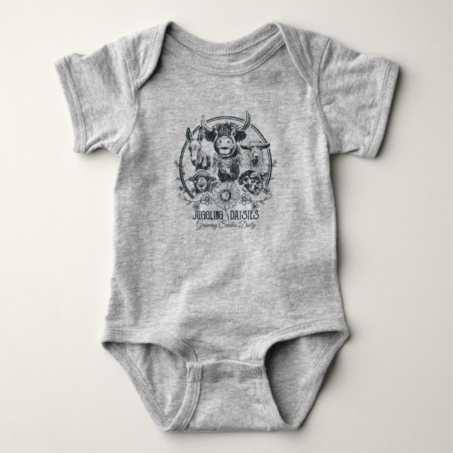 Juggling Daisies Farm Family Onsie! Baby Bodysuit (Front)