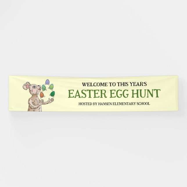 Juggling Easter Bunny Banner (Horizontal)