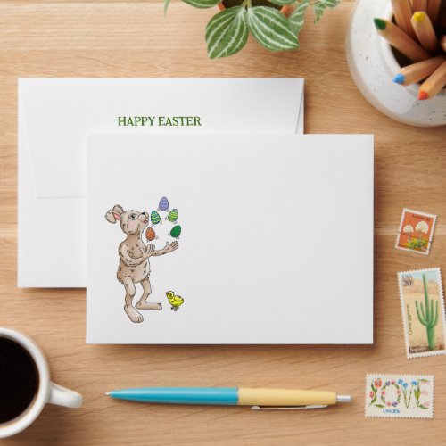 Juggling Easter Bunny Envelope