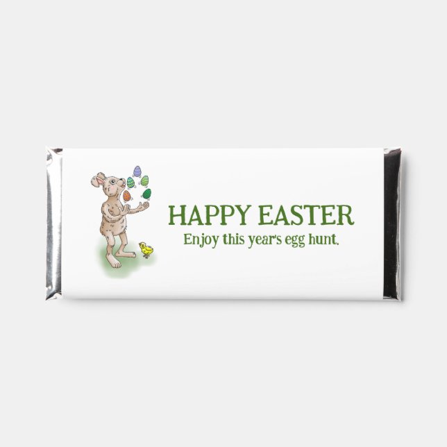 Juggling Easter Bunny Hershey Bar Favors (Front)