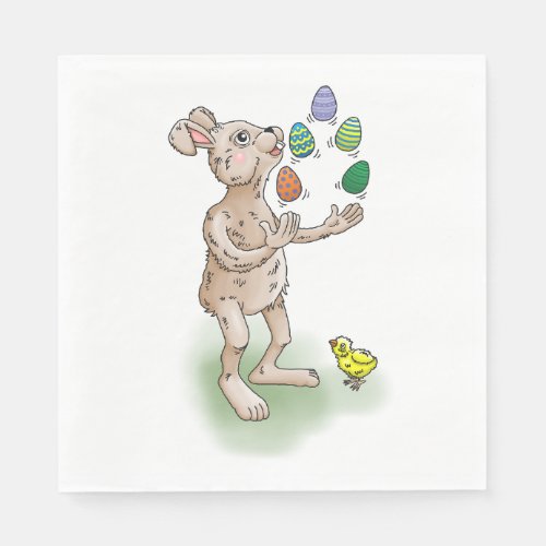Juggling Easter Bunny Napkins