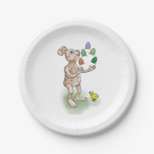 Juggling Easter Bunny Paper Plates