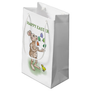Juggling Easter Bunny Small Gift Bag
