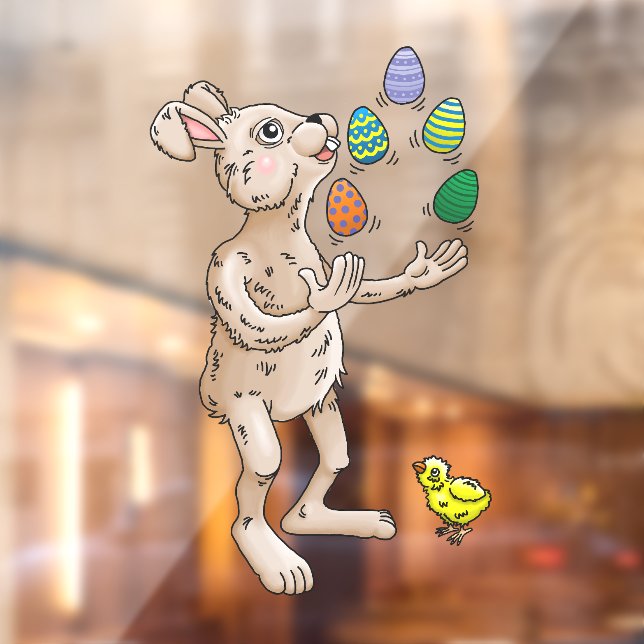 Juggling Easter Bunny Window Cling (Sheet 2)