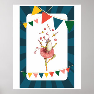 Juggling frog poster