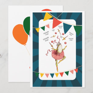Juggling frog thank you card