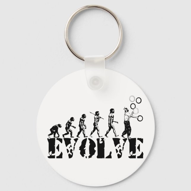 Juggling Juggler Juggle Evolution Sports Art Keychain (Front)