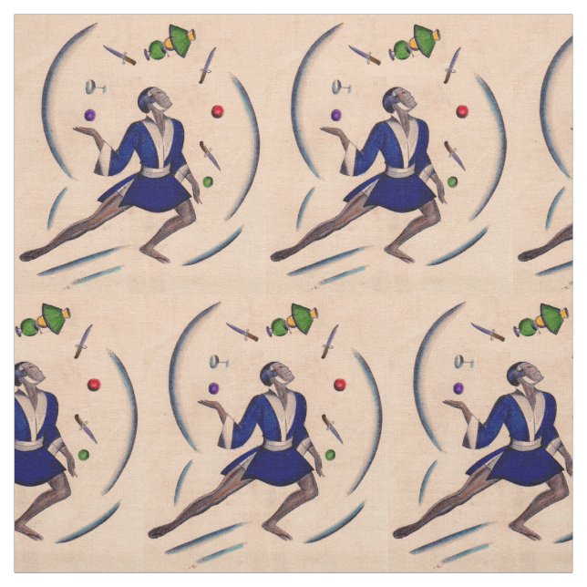 juggling juggler print fabric (Swatch)