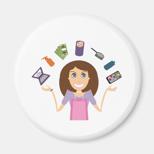 Juggling Mom (Brunette) Magnet (Front)