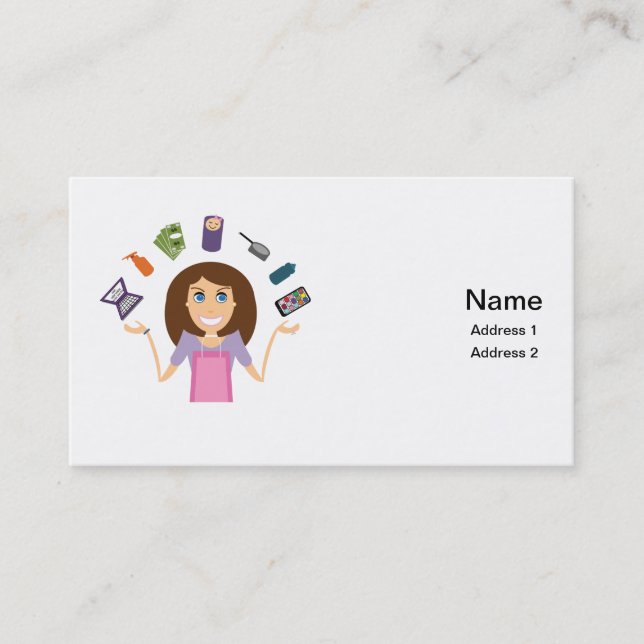 juggling mom business card (Front)