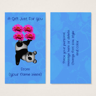 Juggling Panda Bear Personalized Gift Card Tag