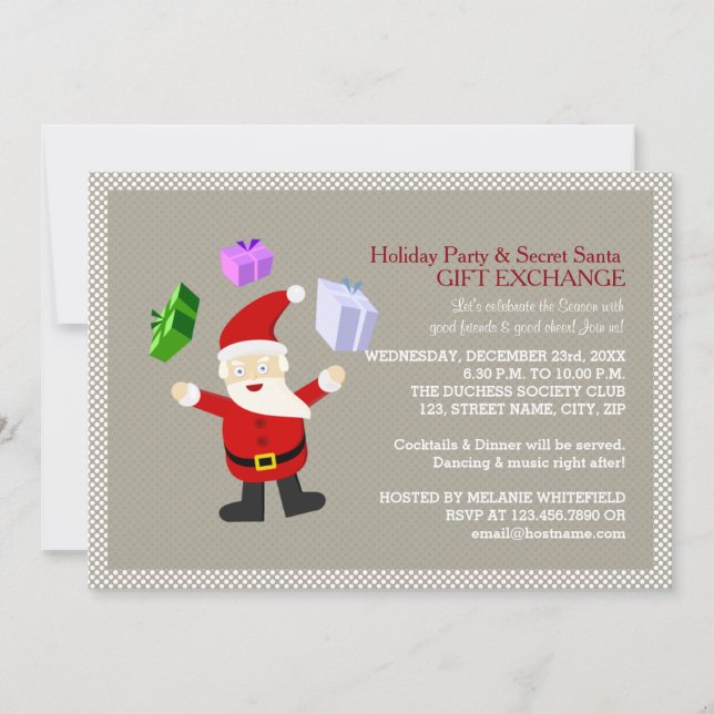 Juggling Santa Claus Invitation (Front)