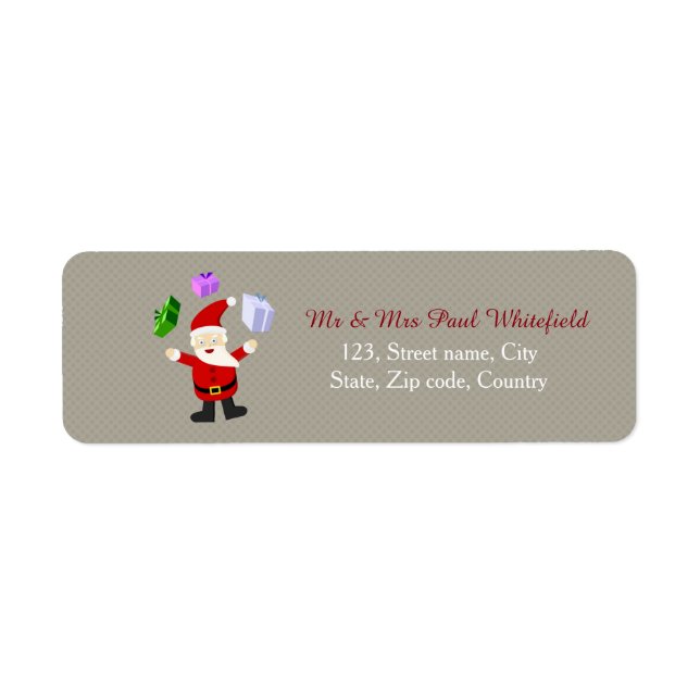 Juggling Santa Claus Label (Front)