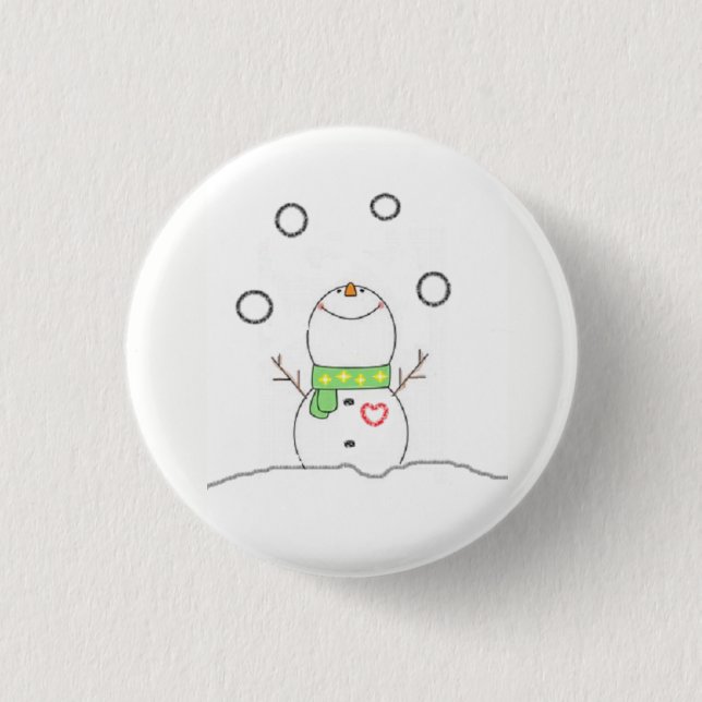 Juggling Snowman Button (Front)