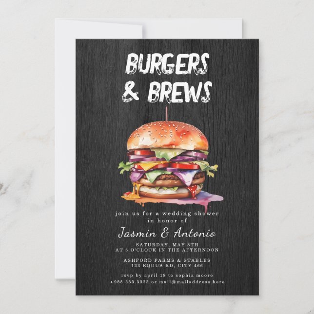 Juice and Burgers  Invitation (Front)