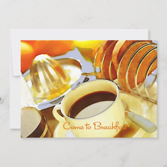 Juice and Java Come to Breakfast Invitation (Front)