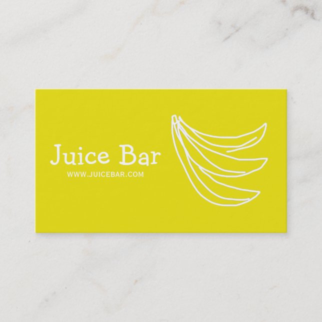 Juice Bar banana health drinks business Card (Front)