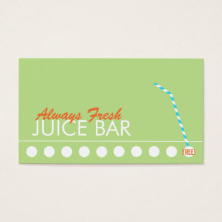 Juice Bar Customer Loyalty Punch Business Card