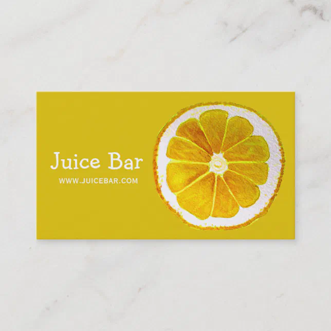 Juice Bar green health drinks business Business Card Zazzle