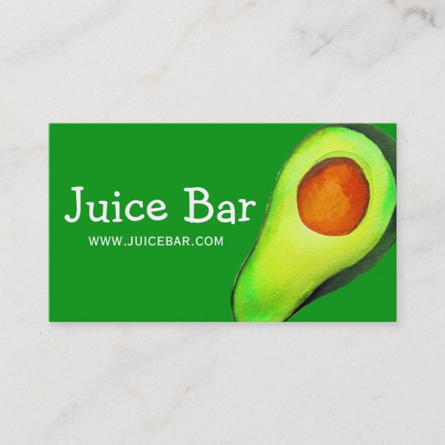 Juice Bar green health drinks business Card (Front)