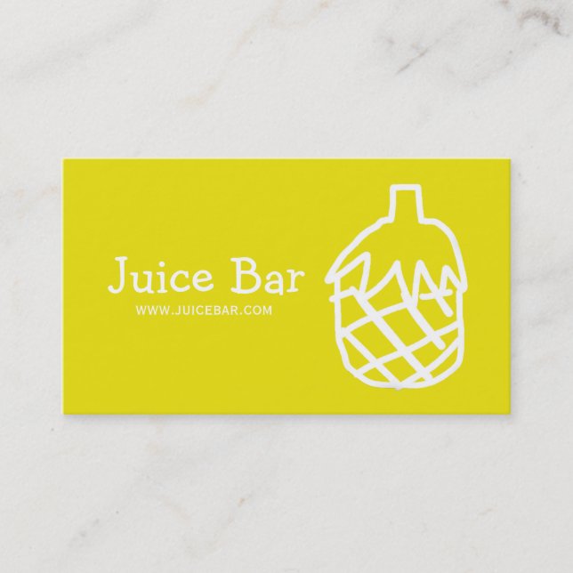 Juice Bar pineapple health drinks business Business Card (Front)