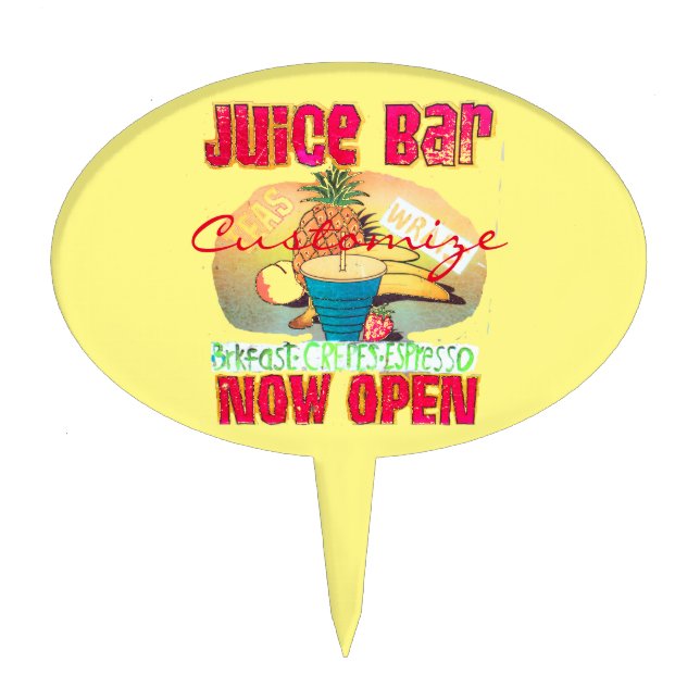 Juice Bar Sign Thunder_Cove Cake Topper (Front)