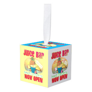 Juice Bar Sign Thunder_Cove Cube Ornament