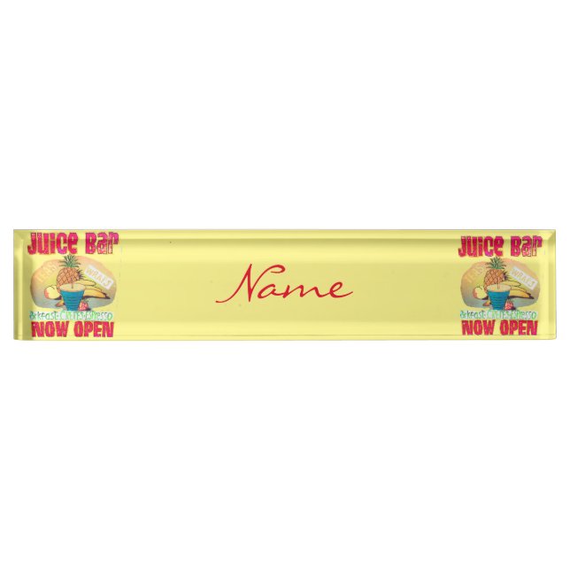 Juice Bar Sign Thunder_Cove Desk Name Plate (Front)