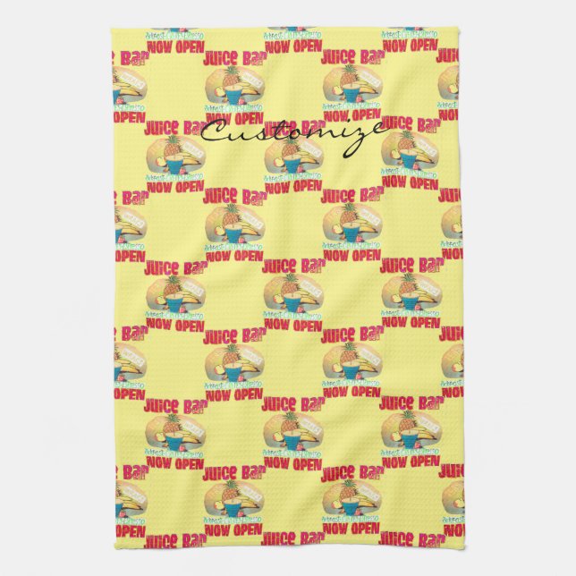 Juice Bar Sign Thunder_Cove Kitchen Towel (Vertical)