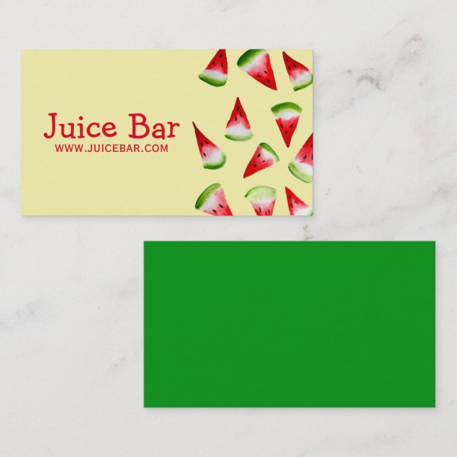 Juice Bar watermelon health drinks  Business Card (Front/Back)