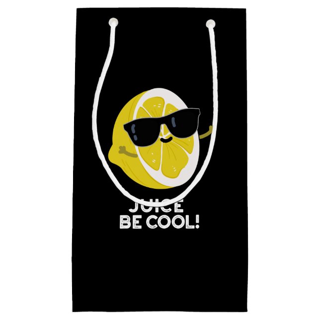 Juice Be Cool Funny Fruit Pun Dark BG Small Gift Bag (Front)