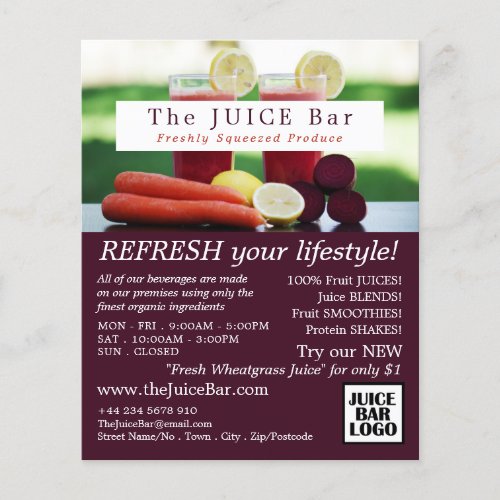Juice Blend Juice Bar Advertising Flyer