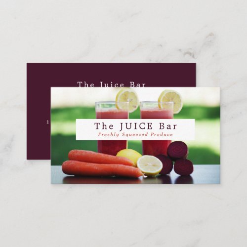 Juice Blend Juice Bar Business Card