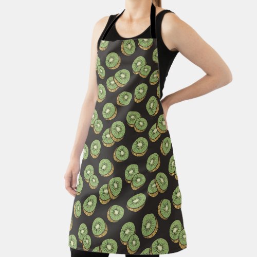 Juice Citrus Fruit Summer Gree Kiwi Pattern Apron