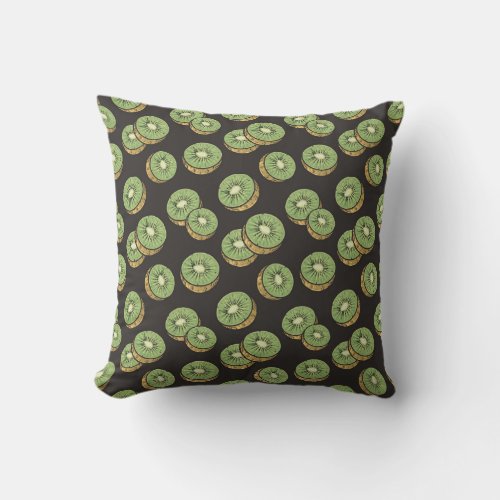 Juice Citrus Fruit Summer Gree Kiwi Pattern Throw Pillow