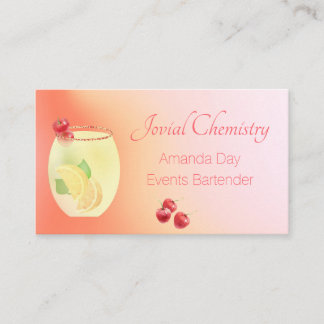 Juice Cocktail with Fruit Bartender Business Card