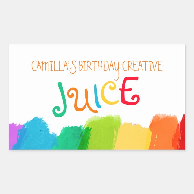 Juice drink birthday art party paint stickers (Front)