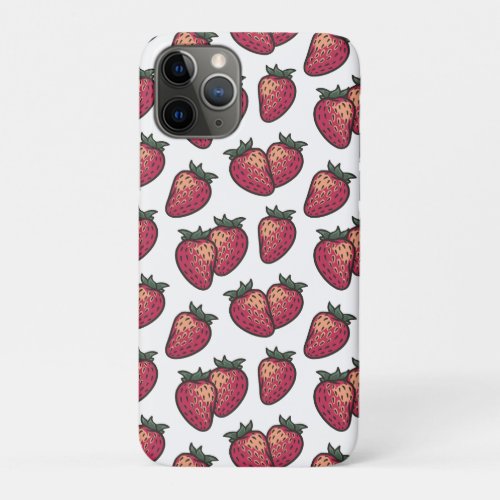 Juice Fruit Summer Red Strawberry Pattern iPhone 11 Pro Case