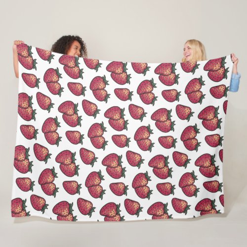 Juice Fruit Summer Red Strawberry Pattern Fleece Blanket