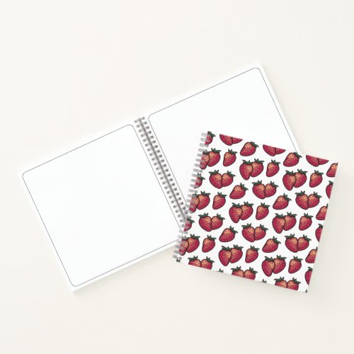 Juice Fruit Summer Red Strawberry Pattern Notebook
