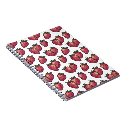 Juice Fruit Summer Red Strawberry Pattern Notebook