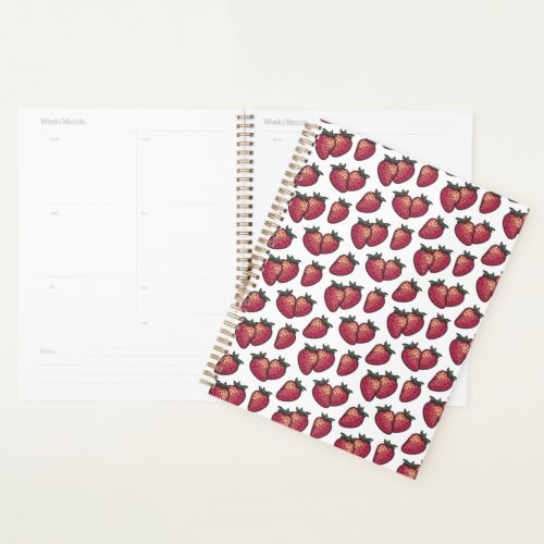 Juice Fruit Summer Red Strawberry Pattern Planner