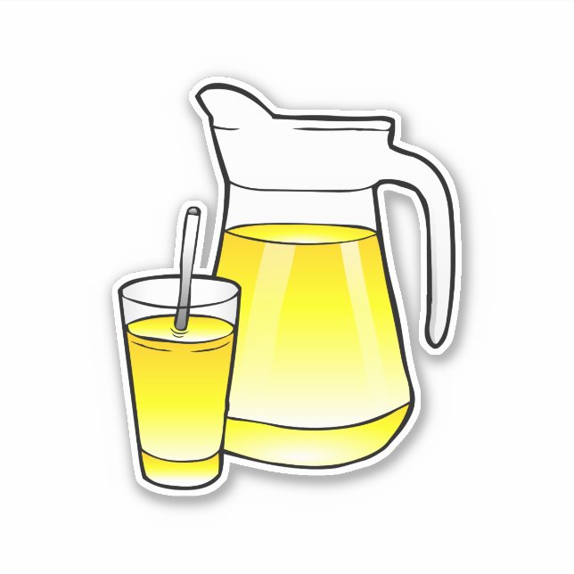 Juice jug and glass tumbler sticker (Front)